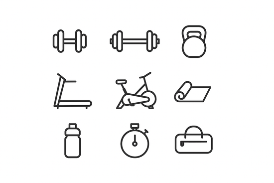 generate a image with small gym icones